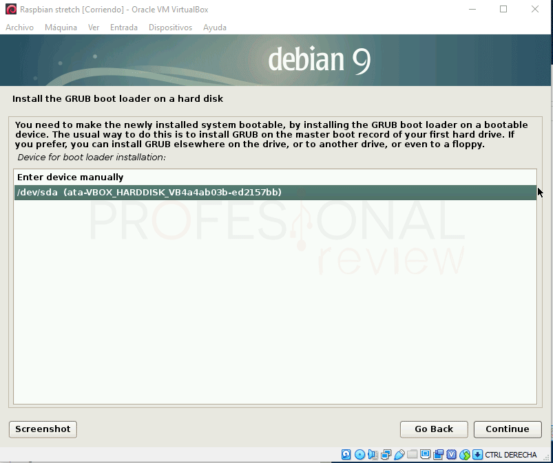 Instalar Raspbian en VirtualBox paso 14