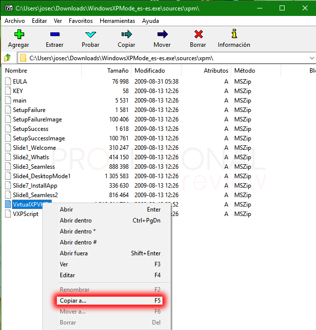 Windows XP Mode en VirtualBox paso 03