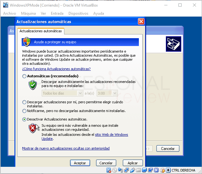Windows XP Mode en VirtualBox paso 11