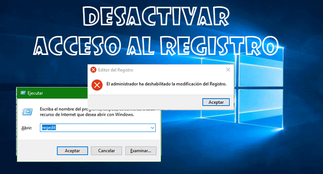 Desactivar el acceso al registro