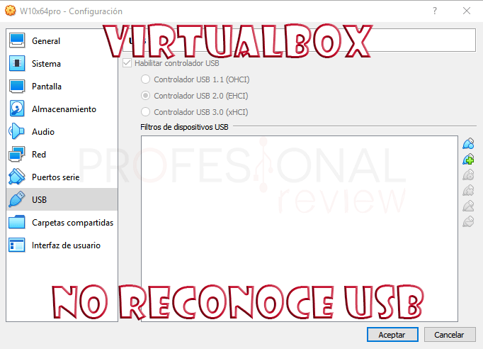 VirtualBox no reconoce USB