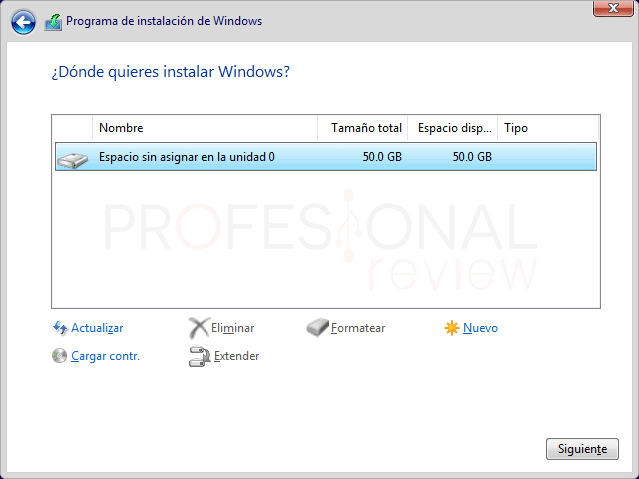 no se puede instalar Windows en este disco paso 10