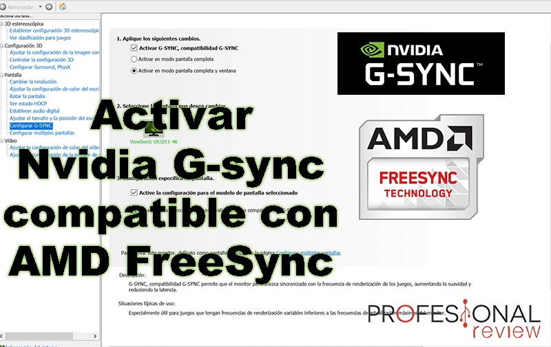 Activar G-Sync en monitor FreeSync