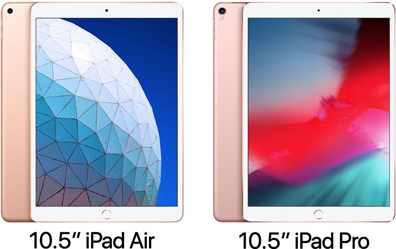 iPad Air de 10,5” (2019) vs. iPad Pro de 10,5” (2017)