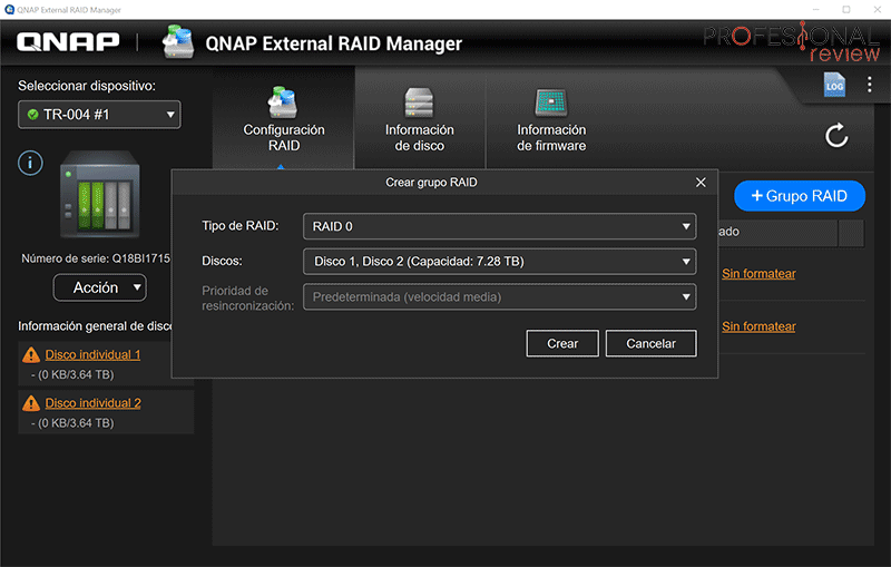 Almacenamiento QNAP TR-004 Caja Externa RAID