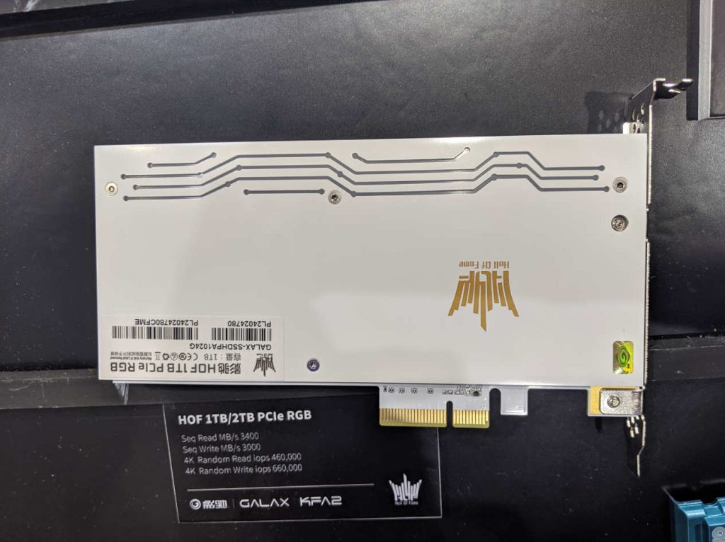 Memoria SSD PCI-E 4X en su stand