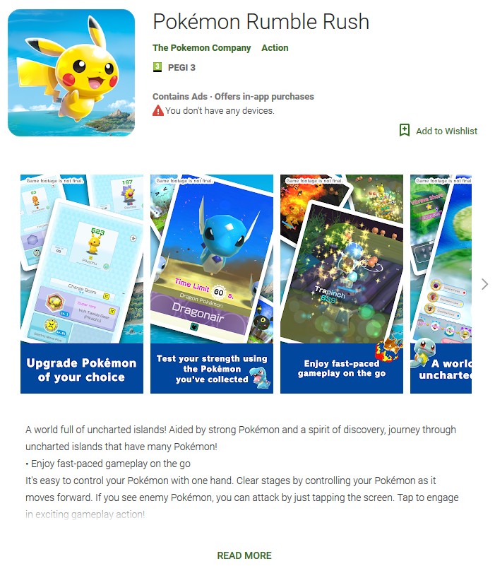 Pokémon Rumble Rush – Apps no Google Play