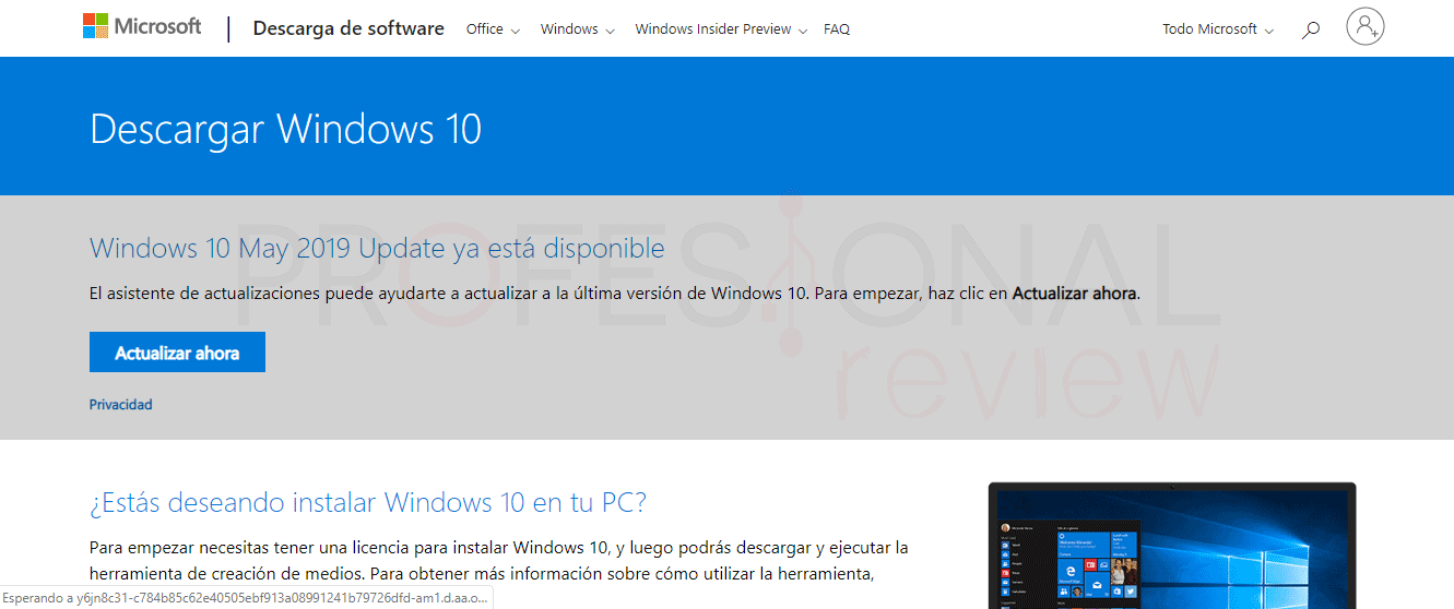 Windows 10 May 2019 Update paso02