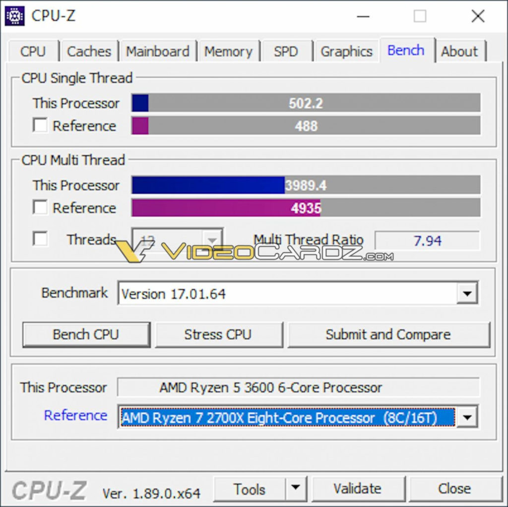 Ryzen 5 3600 CPU-Z