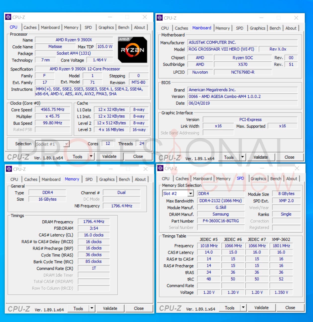 AMD Ryzen 9 3900x cpuz