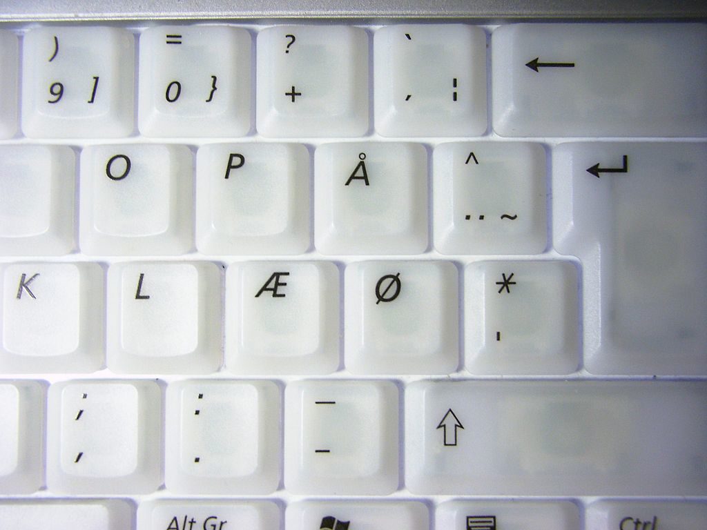 teclado danés símbolo diámetro