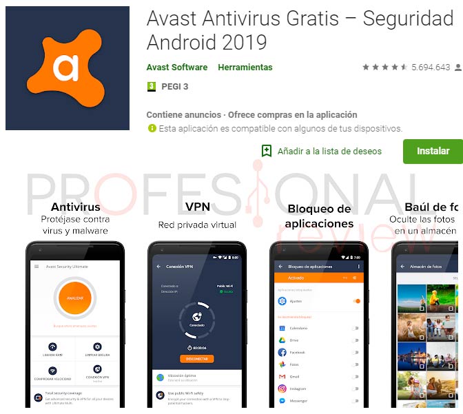 Mejor antivirus gratis android avast