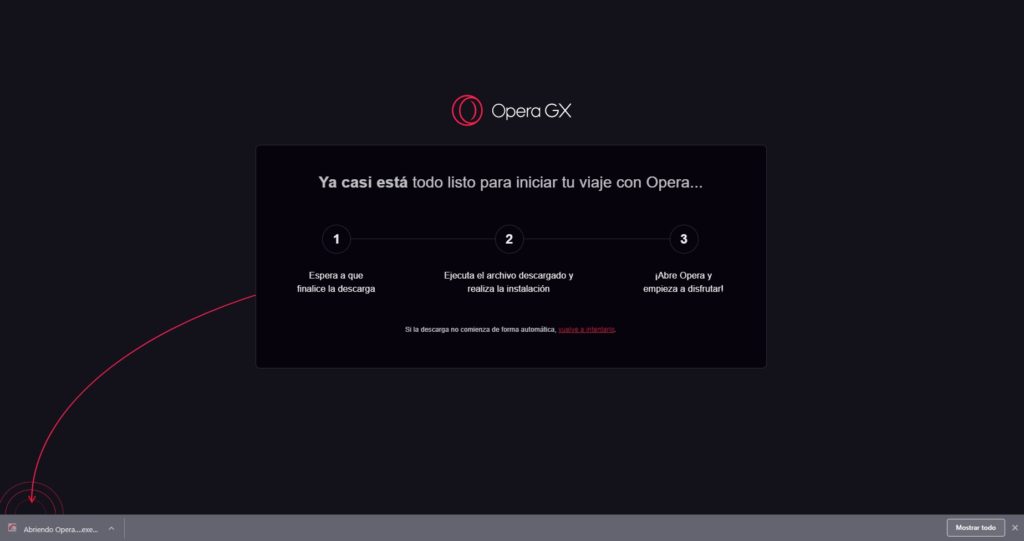Instalación Opera GX