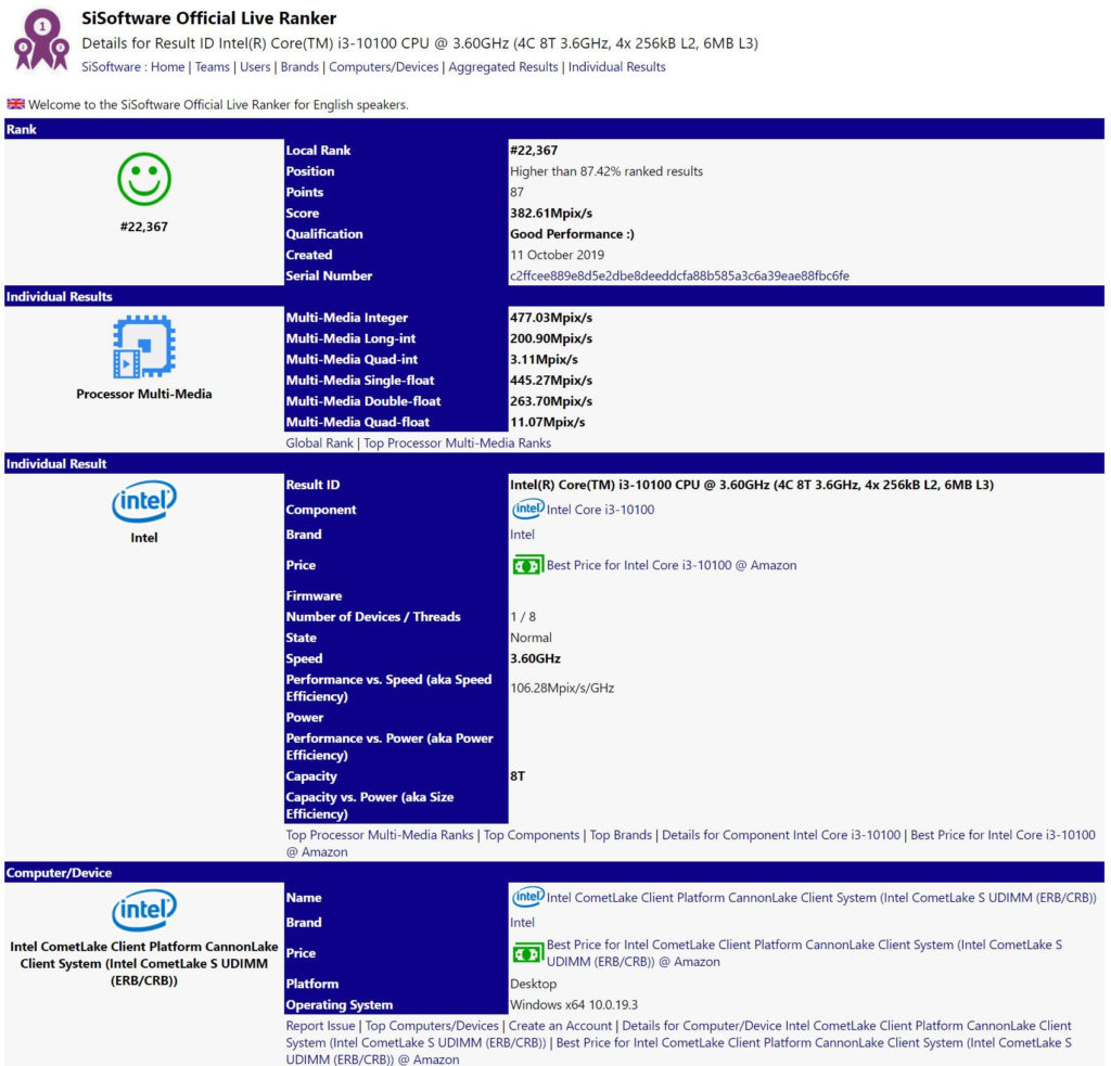 Intel Core i3-10100 Intel Core i3-10100