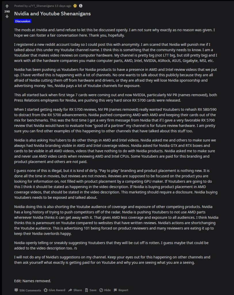 Sobre Nvidia en Reddit Sobre Nvidia en Reddit