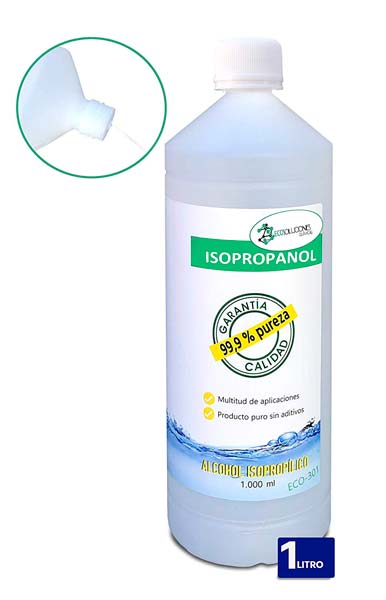 ALCOHOL ISOPROPILICO, 1 Litro, LIMPIEZA de LENTES , FIBRA ÓPTICA,  Electrónica