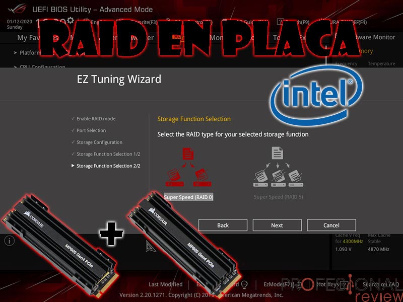 Configurar RAID en placa Intel