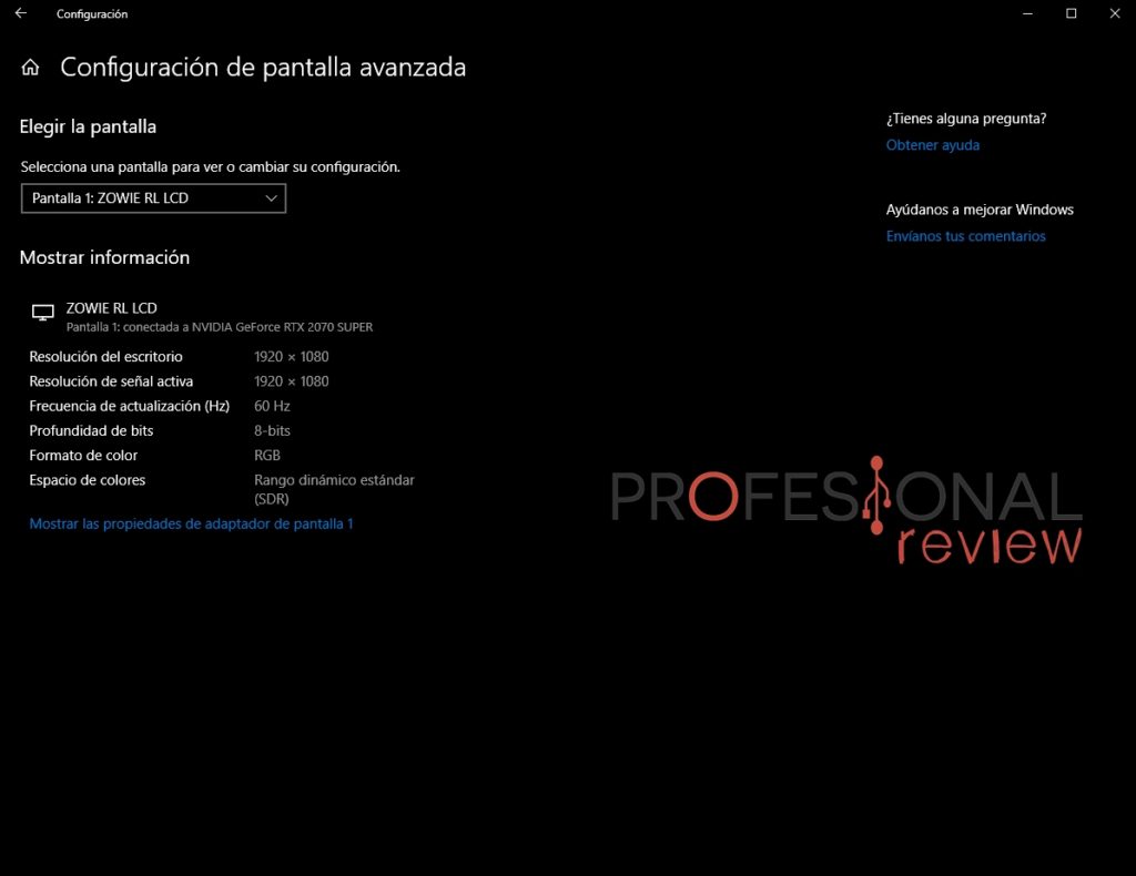 configuracion pantalla avanzada