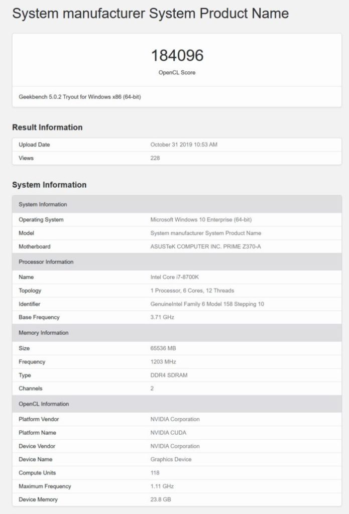 Nvidia especificaciones tesla