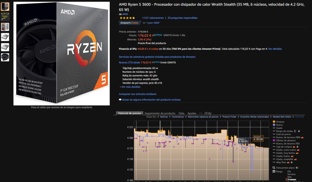 bajada de precios AMD 3600