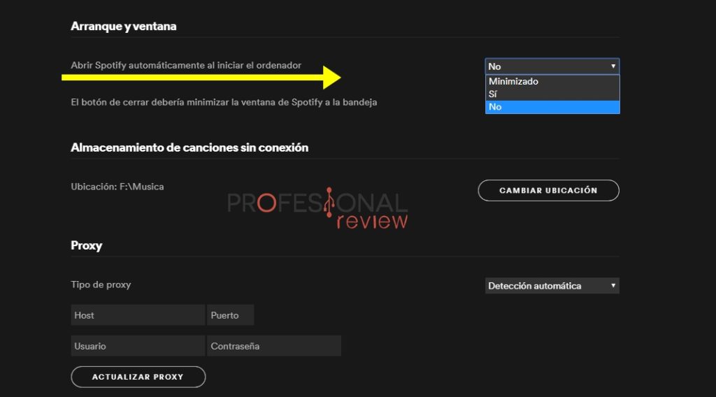 inicio automático Spotify