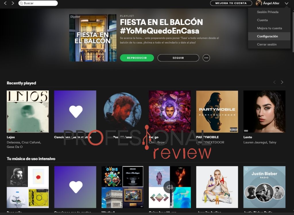 spotify configuración