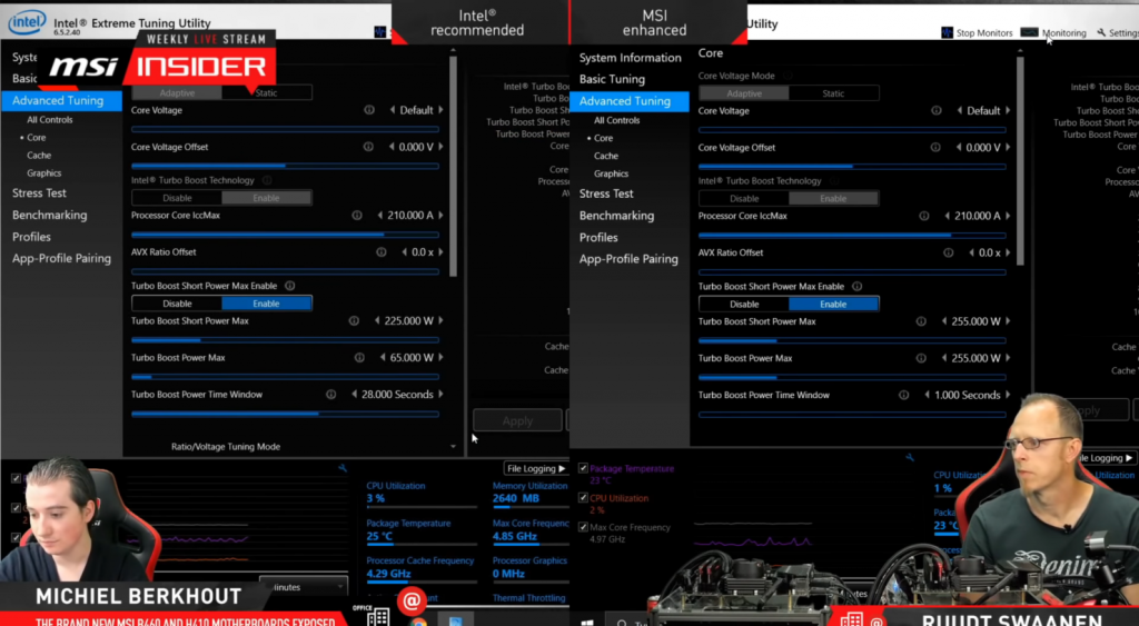 MSI B460 overclock Intel Comet Lake