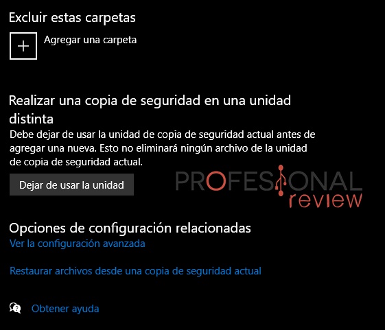 dejar de hacer copias de seguridad automáticas