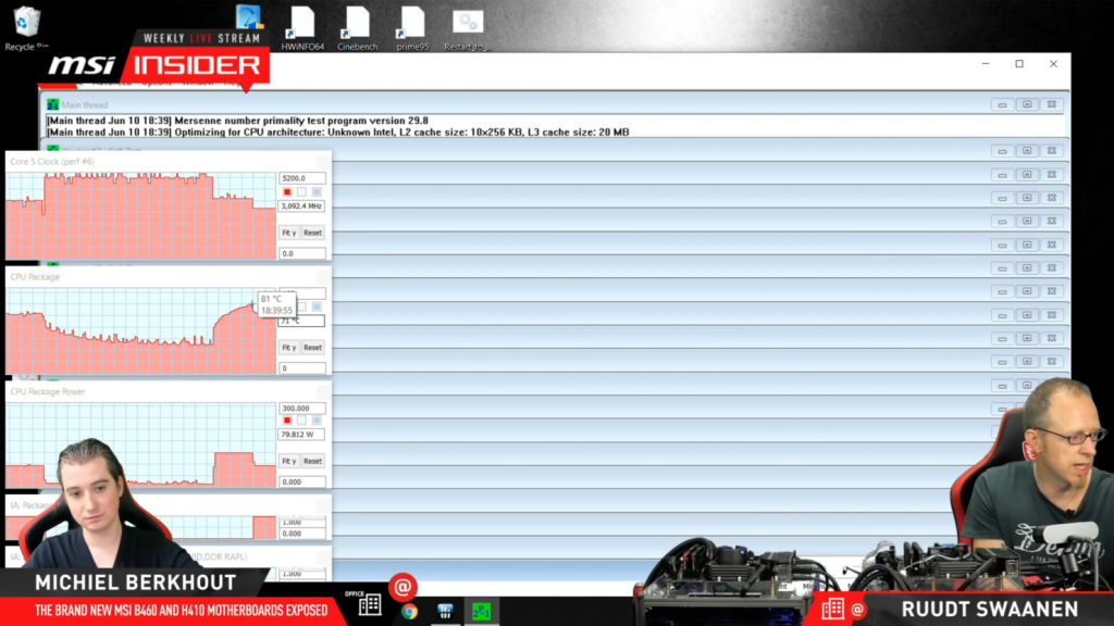 temperatura MSI B460 i9-10900