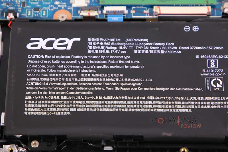 Acer Predator Helios 300 i5-10300H GTX 1650 Ti Batería