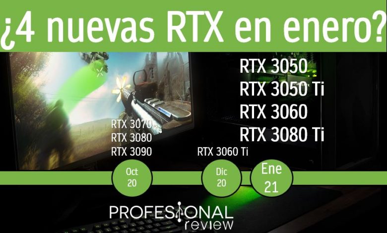 RTX 3060 y 4 graficas mas en enero
