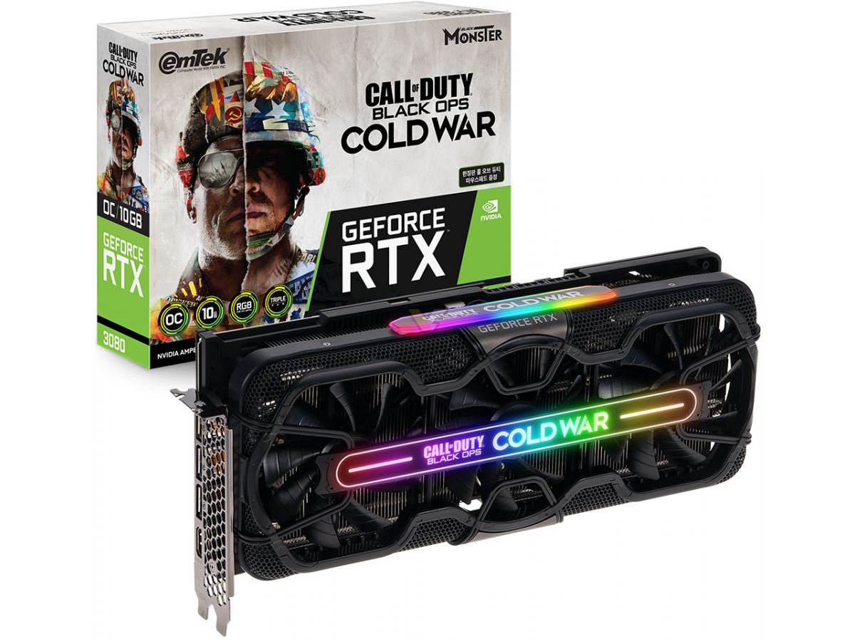 Emtek lanza los RTX 3080 y RTX 3070 HV Black Monster COD Edition