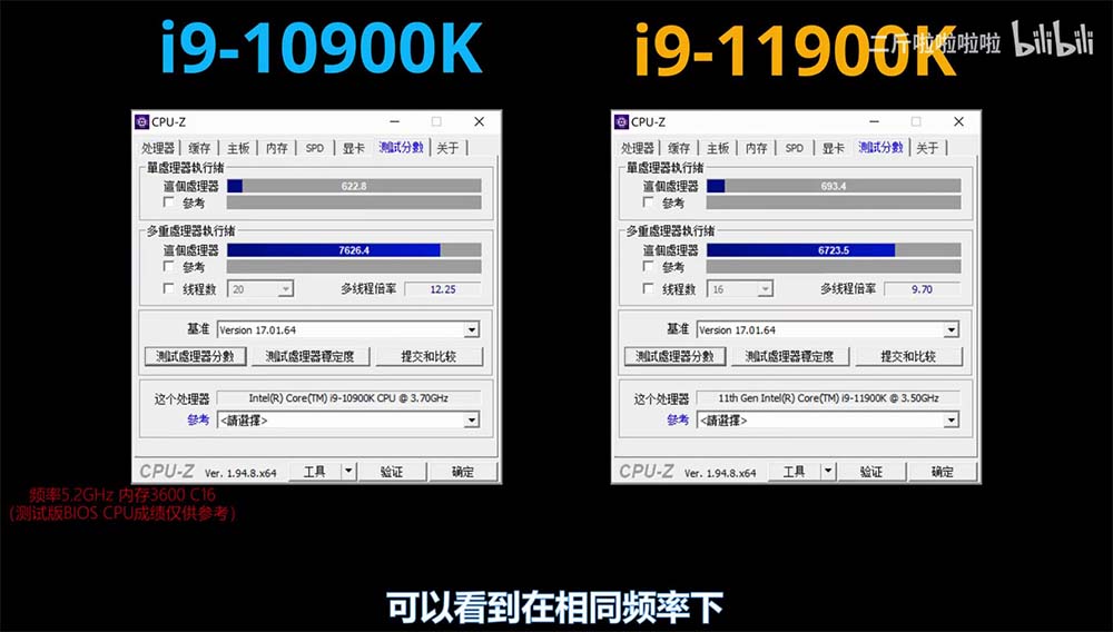 i9-10900k i9-11900k CPU-Z