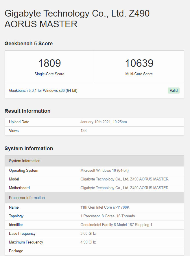 intel i7-11700K