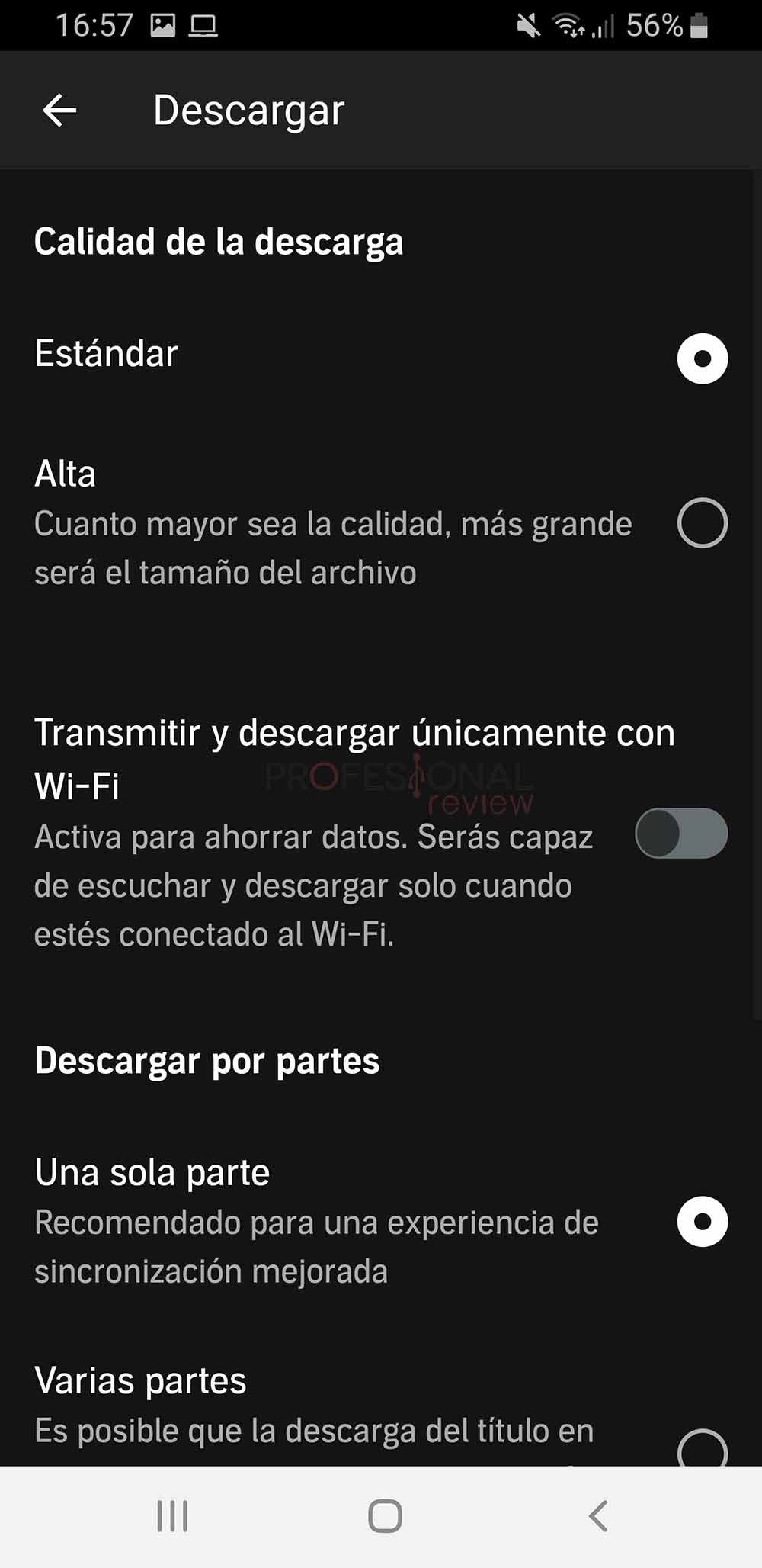 opciones reproductor