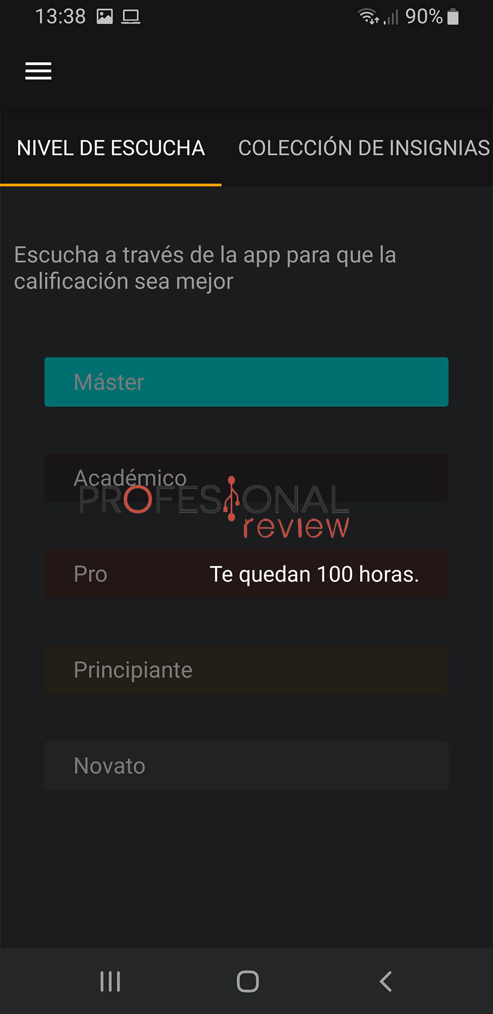 niveles audible