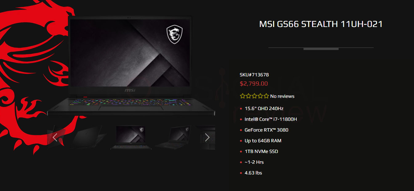 MSI GS66 Stealth 11UH-021