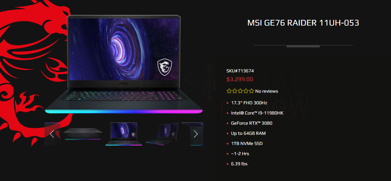 MSI GE76 Raider 11UH-053