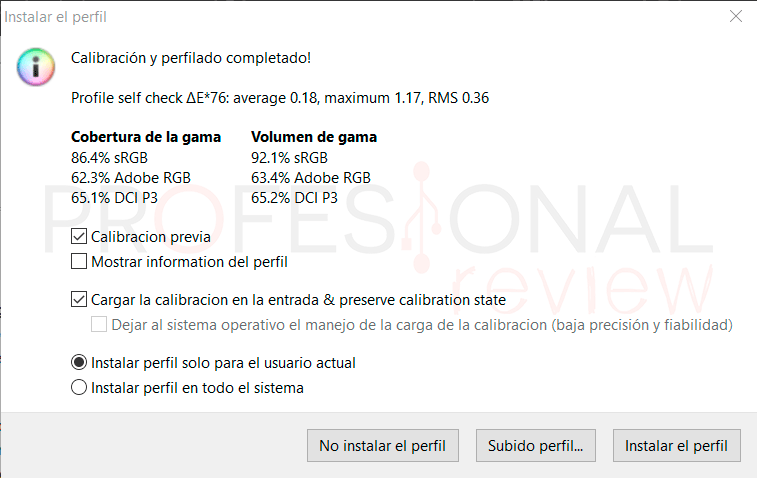 Acer Nitro 5 AN515-45 Calibración