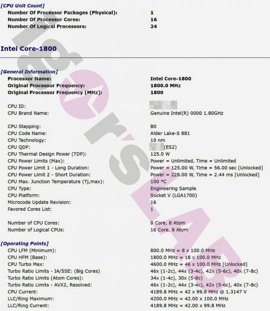 intel alder lake-s frecuencia boost