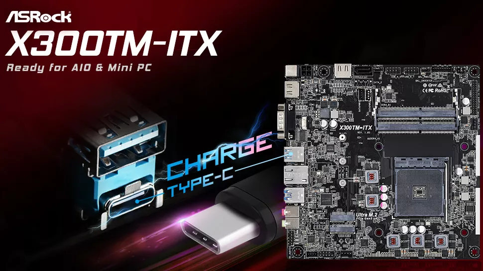 Para Asrock A320TM-ITX AMD ryzen Thin Ultra-Delgado Mini Placa Madre 100% prueba de trabajo 