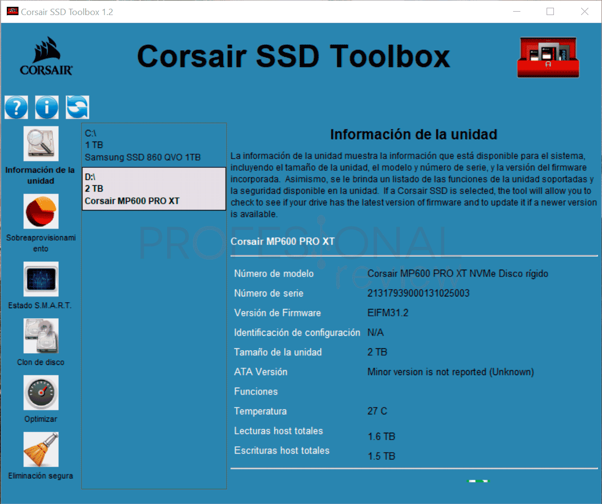 Corsair MP600 Pro XT Toolbox