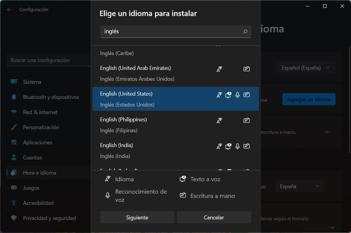 Cómo cambiar el idioma en Windows 11