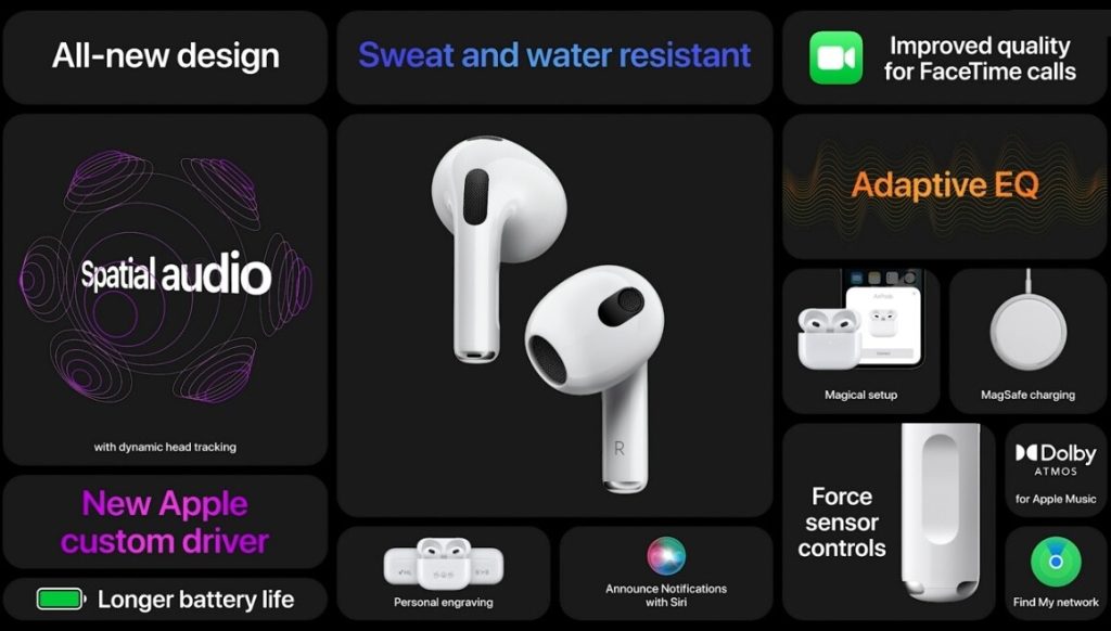 AirPods 3 especificaciones