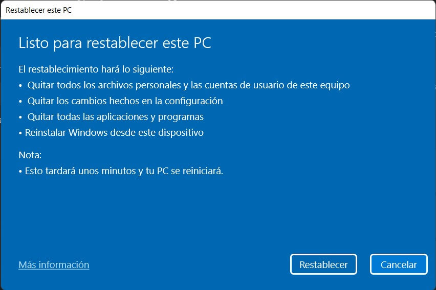 Cómo restaurar el sistema en Windows 11