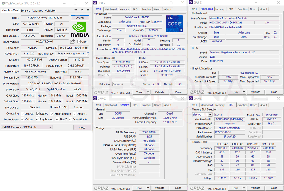 Intel Core i9-12900K CPU-Z