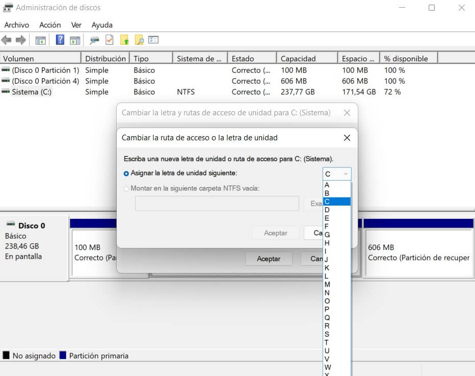 Cómo cambiar la letra de unidad en Windows 11