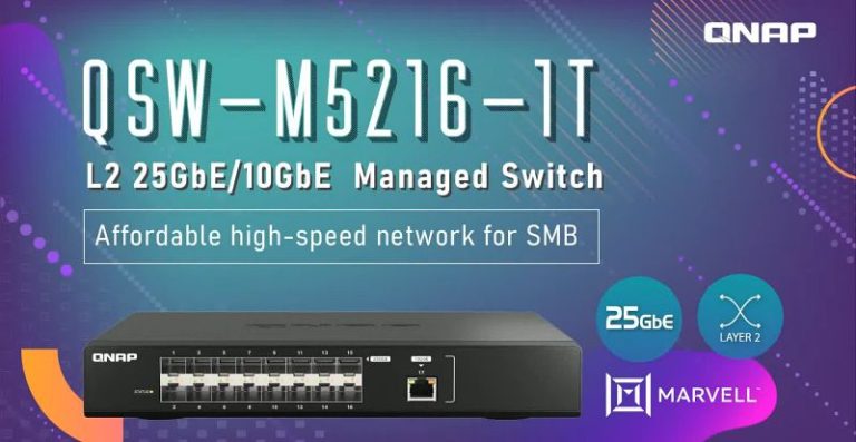 QNAP QSW-M5216-1T, switch gestionable con 16 puertos 25GbE