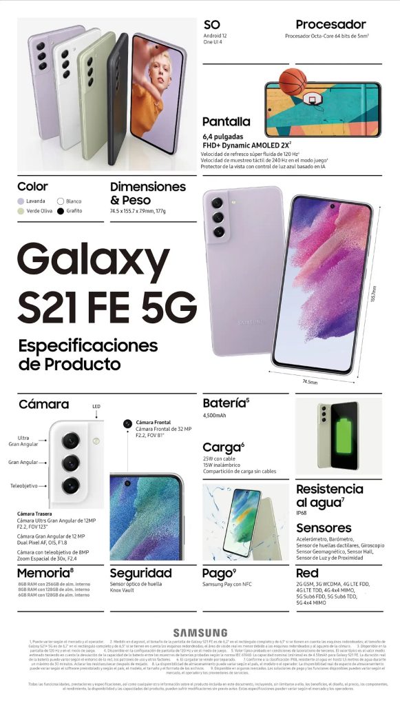 Galaxy S21 FE especificaciones