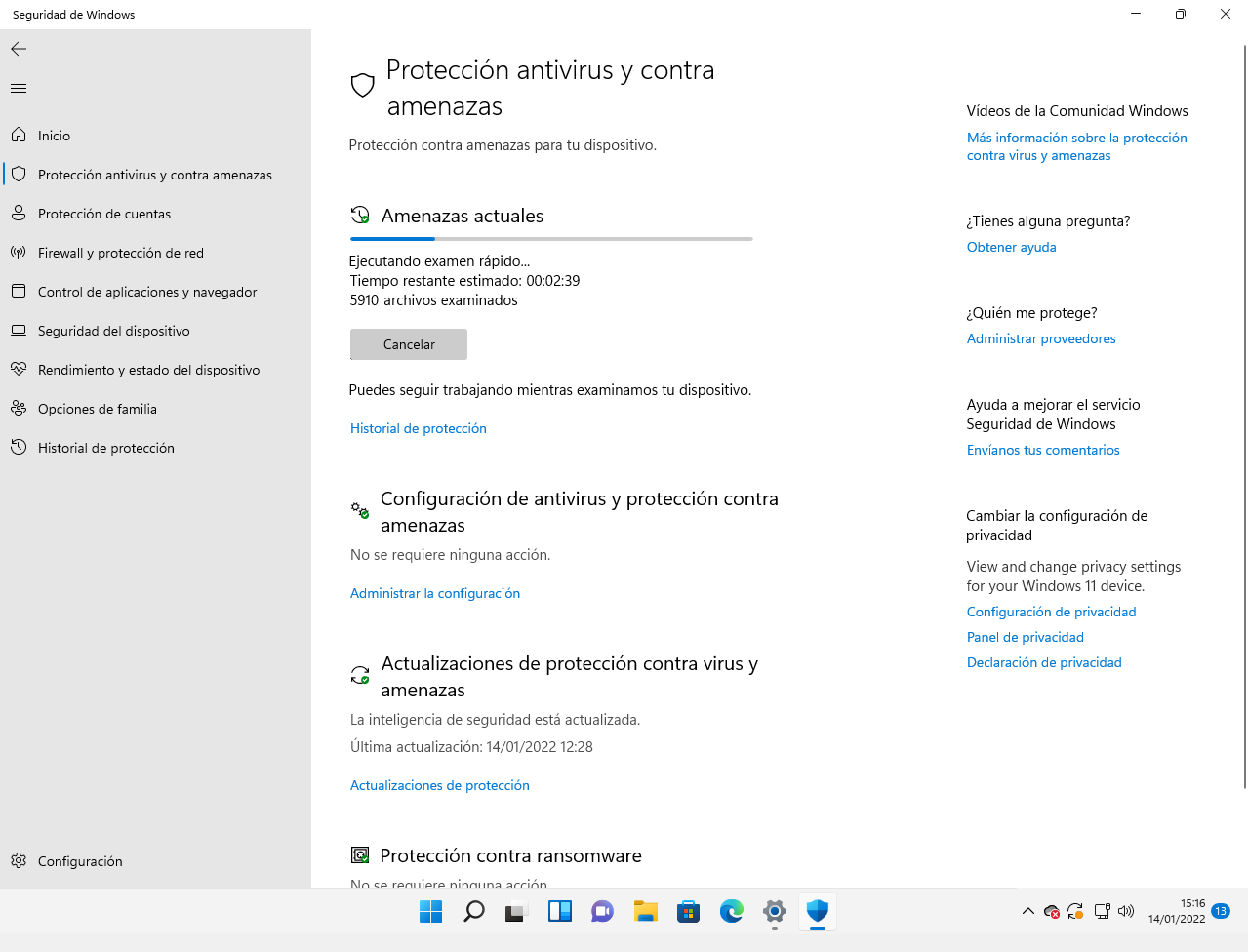 Como eliminar virus del pc en Windows 11